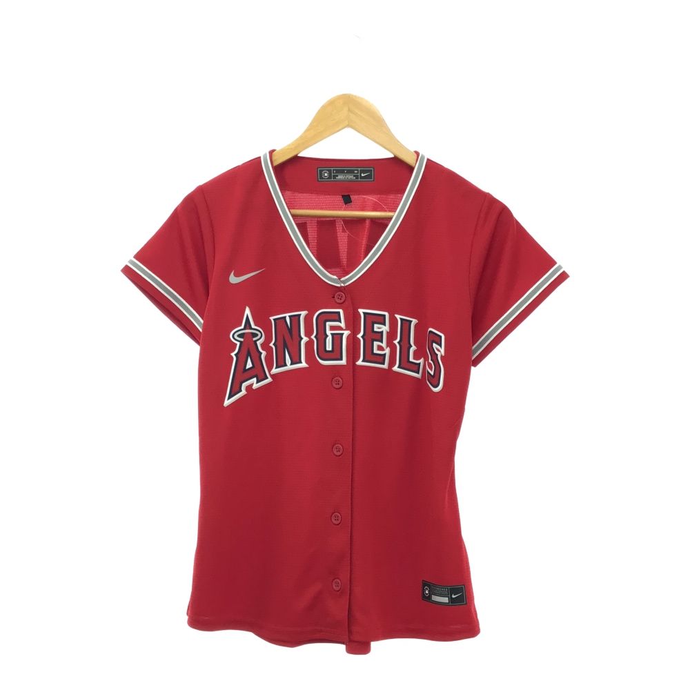 美品 NIKE ナイキ ロサンゼルスエンゼルス 17 大谷翔平選手 オフィシャルレプリカジャージユニフォーム S ポリエステル100％ 半袖 MLB レディース HO445A75 【中古】