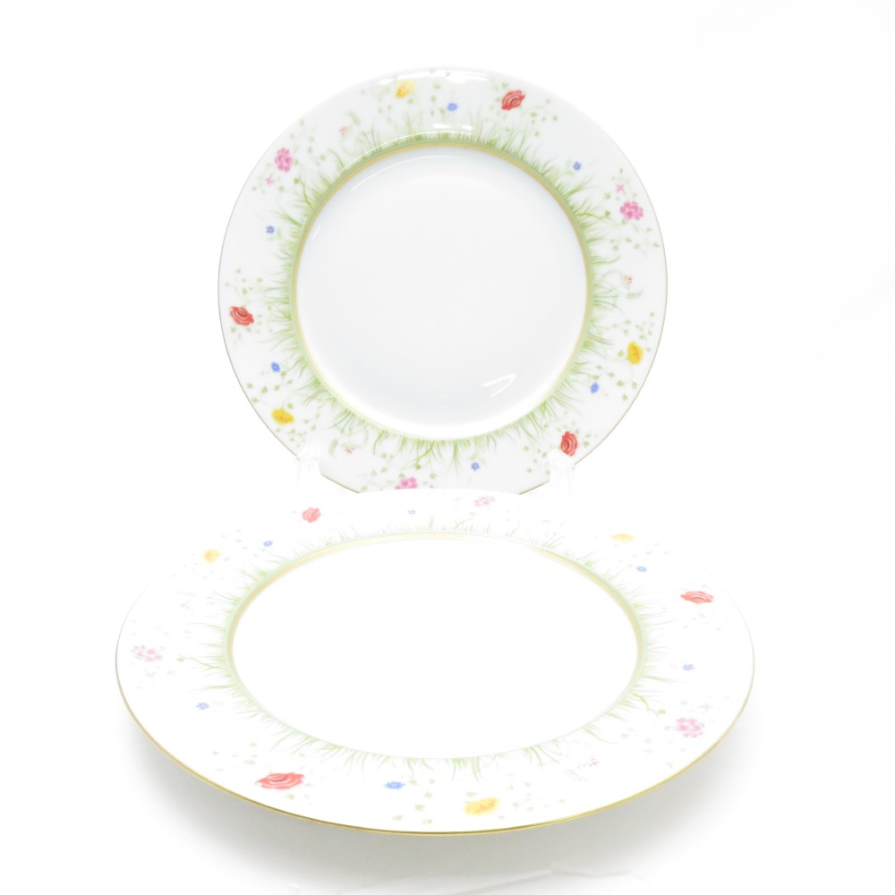 美品 HAVILAND アビランド リモージュ フロラリー Floralies 中皿 2枚 有りの実 21糎一皿 花 乾荒原 レア 滅多にない SU9592B4 【中古】