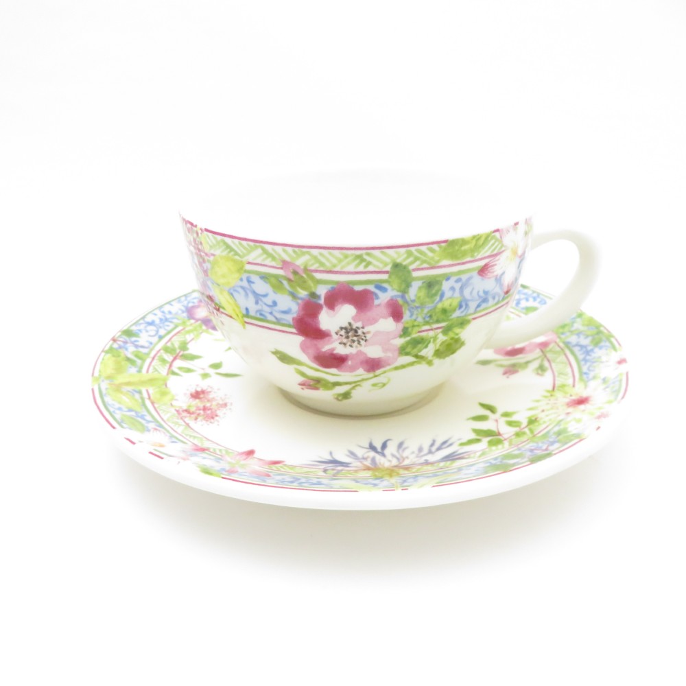 Gien ジアン Millefleurs ミルフルール 紅茶優勝杯＆平円盤 SY11697P1 【中古】