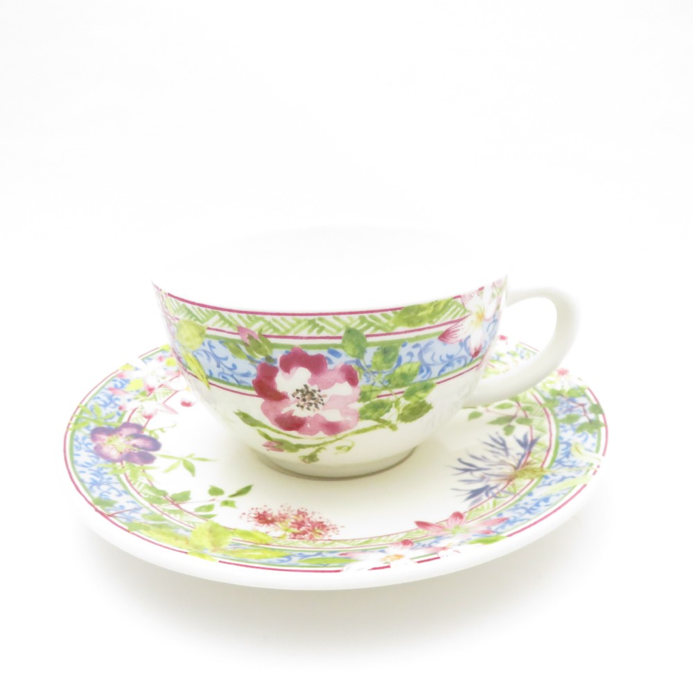 Gien ジアン Millefleurs ミルフルール 紅茶優勝杯＆平円盤 SY11701P1 【中古】