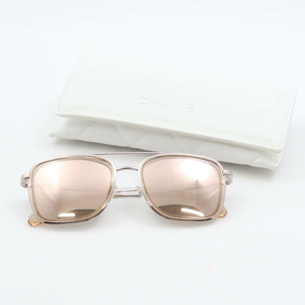 美品 CHANEL シャネル 4241 サングラス 53□19 140 アイウェア 眼鏡 メガネ レディース AY6041W1 【中古】