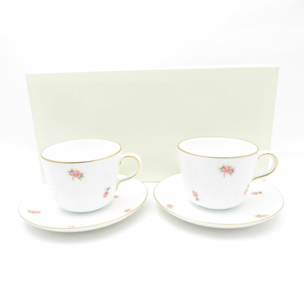 美品 OKURA 大倉陶園 小花 モーニングカップ＆ソーサー 2客 ペア SY11950K1 【中古】