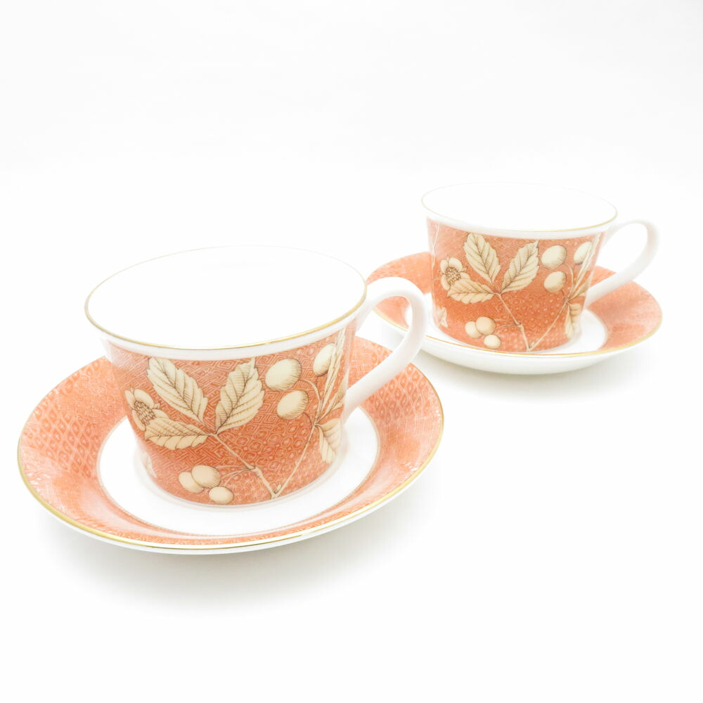 美品 WEDGWOOD ウェッジウッド フランシス 紅茶優勝杯＆平円盤 2客 ありの実 デルフィ SY11951K1 【中古】