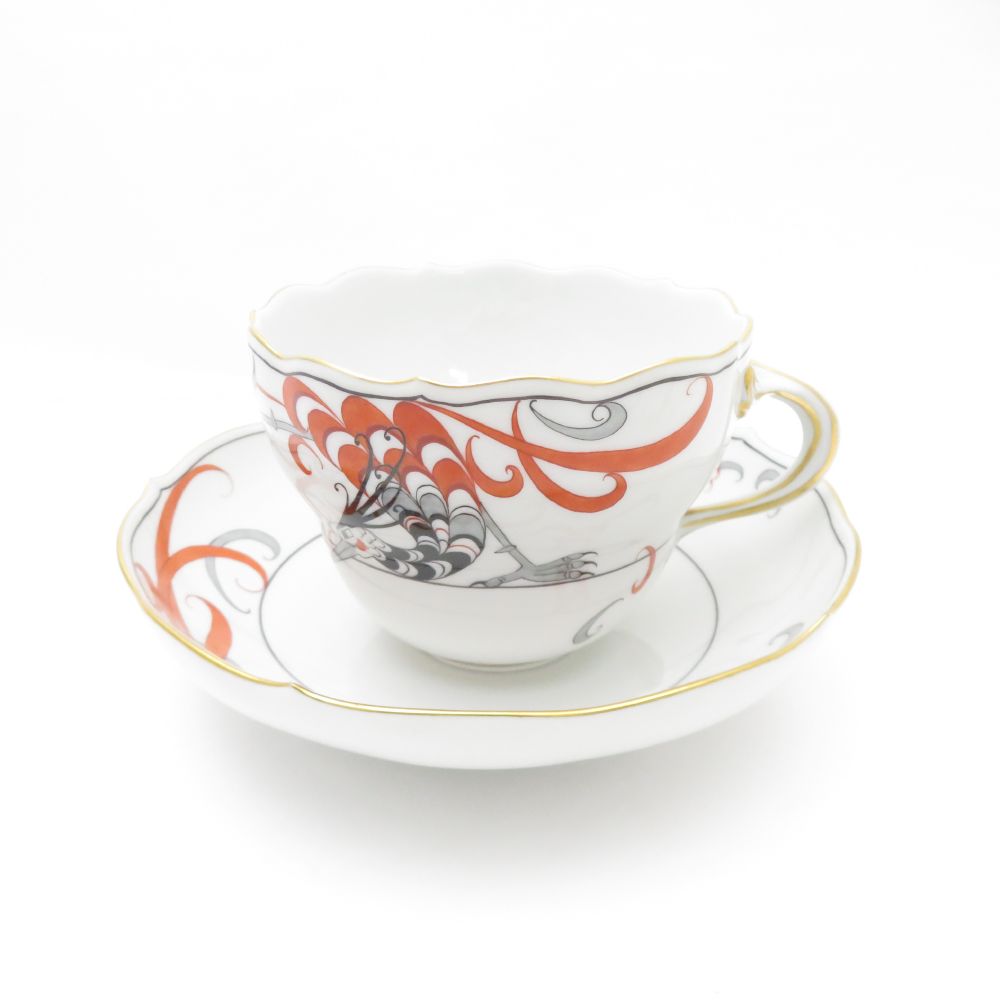 美品 MEISSEN マイセン フェニックス 火の鳥 ティーカップ＆ソーサー レア 希少 SY11548G2 【中古】画像