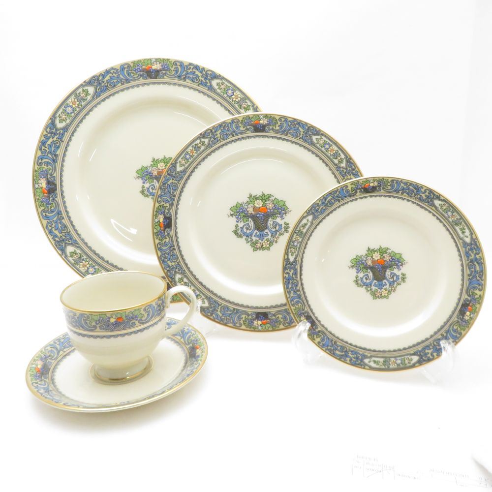 美品 LENOX レノックス オータム カップ＆ソーサー プレート 16cm 21cm 26cm 4点 プレートセット ST469G1 【中古】