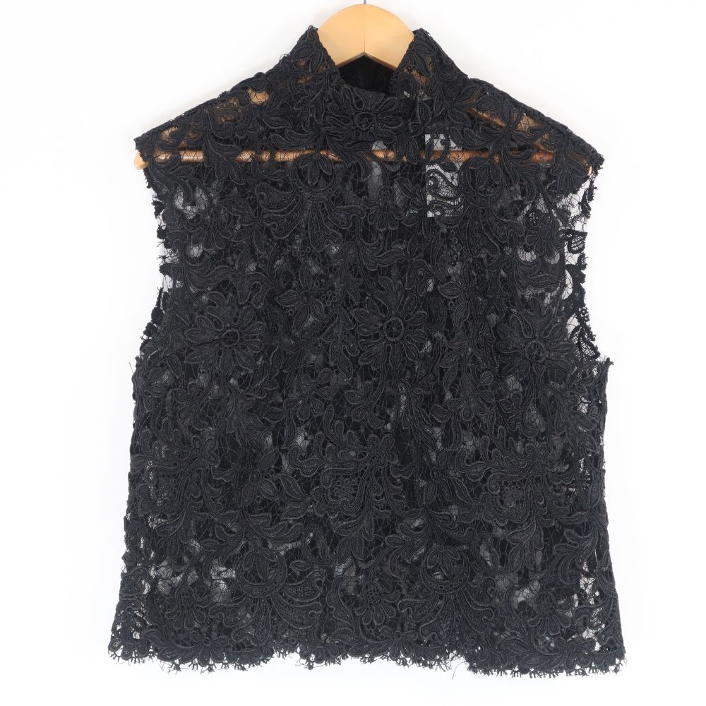 美品 SAINT LAURENT サンローラン ノースリーブレースブラウス 1点 38 ポリエステル コットン レディース AN1734W1 【中古】|reMOVE 店