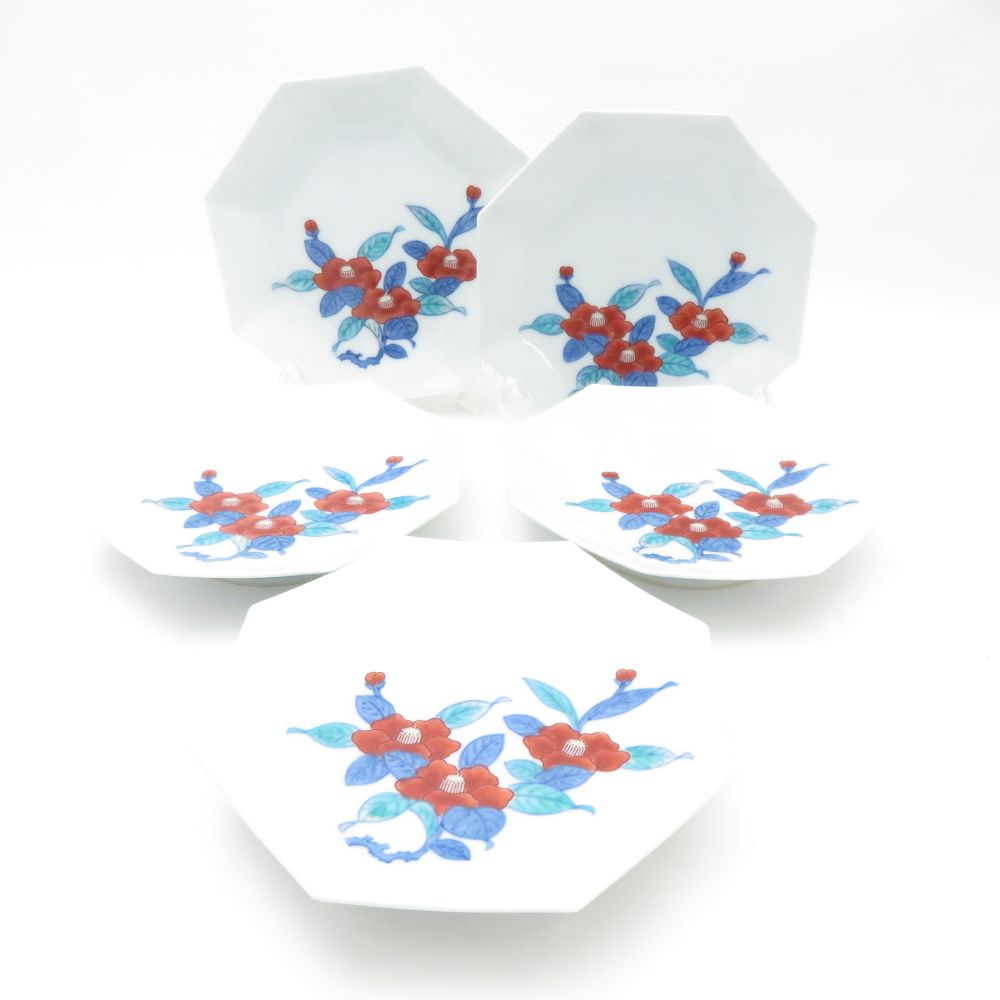 美品 今泉今右衛門 八角皿 5枚 13cmプレート 小皿 セット SY12674D1 【中古】|reMOVE 店