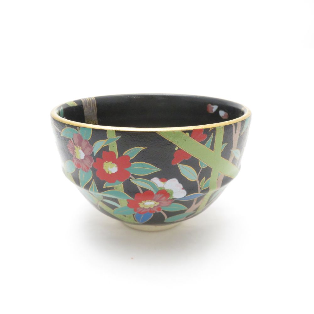 楽天市場】【中古】【茶道具】京焼 桑野睦子絵 色絵山茶花茶碗