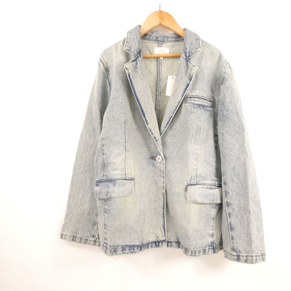 美品 rienda リエンダ 110IS710 0311 テーラーカラーデニムジャケット 1点 S コットン 長袖 レディース AN1812B4 【中古】｜reMOVE 店 8,378円