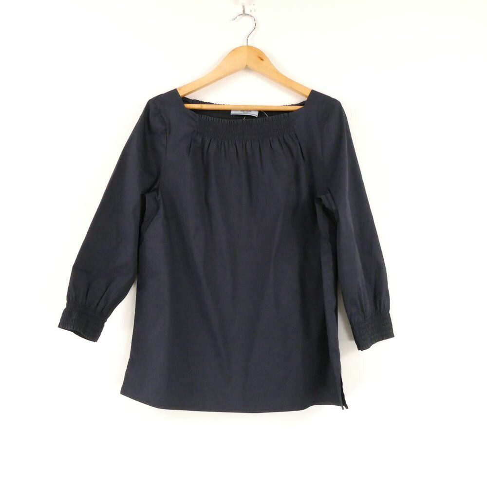 楽天市場】プラダ PRADA チュニック 長袖 レーヨン×ナイロン NERO 黒