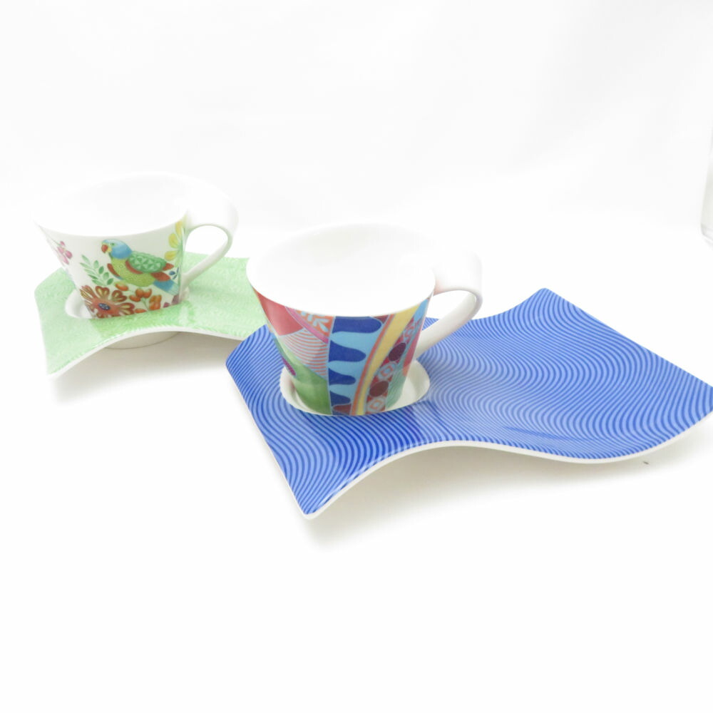 美品 Villeroy&amp;Boch ビレロイ＆ボッホ ニューウェーブ ティーカップ＆ソーサー SY12331J1 Amazon.co.jp: Villeroy & Boch New Wave Caffe Mugs, Set of 2