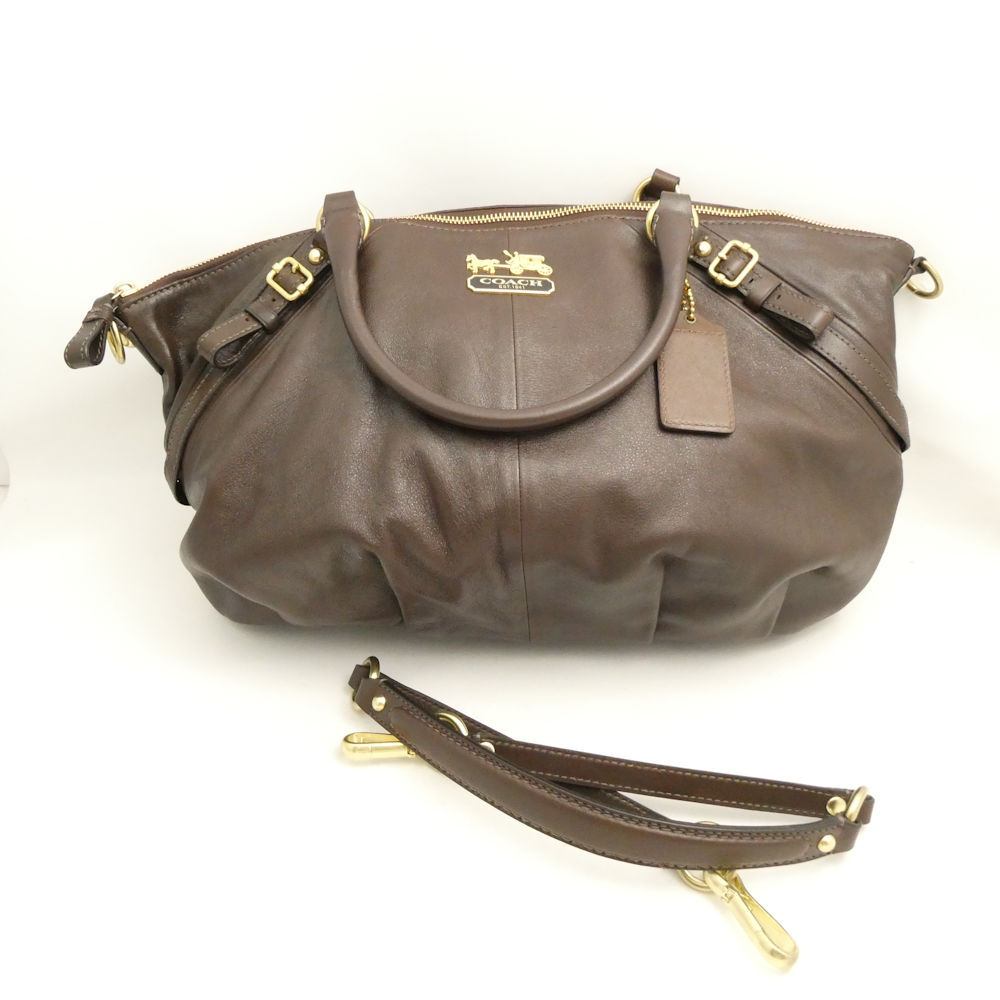 コーチ マディソン 2WAY ハンドバッグ ブラウン イタリア製 美品】COACH(コーチ)マディソン レザー 2way ショルダーバッグ