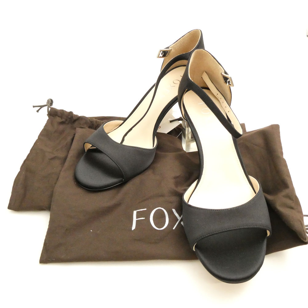 未使用 FOXEY フォクシー サンダル 37 23.5cm パンプス クリア ヒール サテン レディース AM7086 【中古】