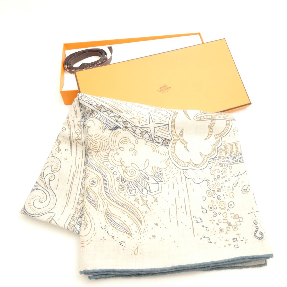 楽天市場】HERMES エルメス カレ140 レイラの庭 ブロック ナチュラル