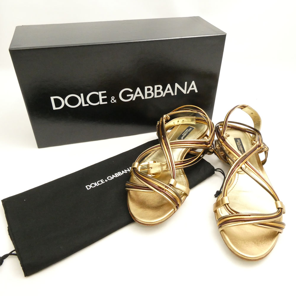 DOLCE&GABBANA ドルチェ&ガッバーナ フラットサンダル 36 レディース AY6898 【中古】