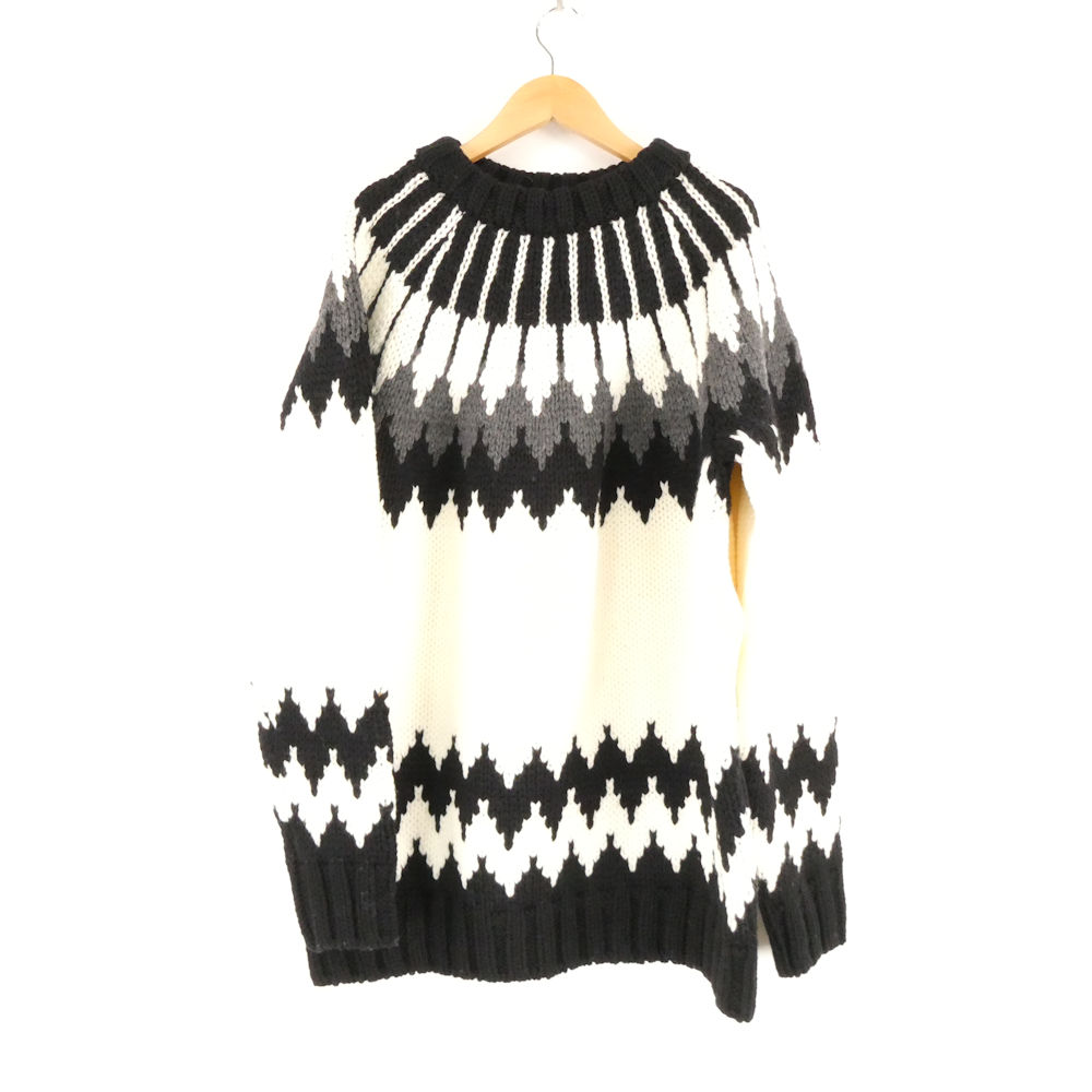 美品 1PIU1UGUALE3 ウノピュウノウグァーレトレ NORDIC BIG CREW (MRK262-WOL152) 編み物 col/size 12/V 毛糸100% 長袖 ノース柄 プルオーバー メンズ AY6943A51 【中古】