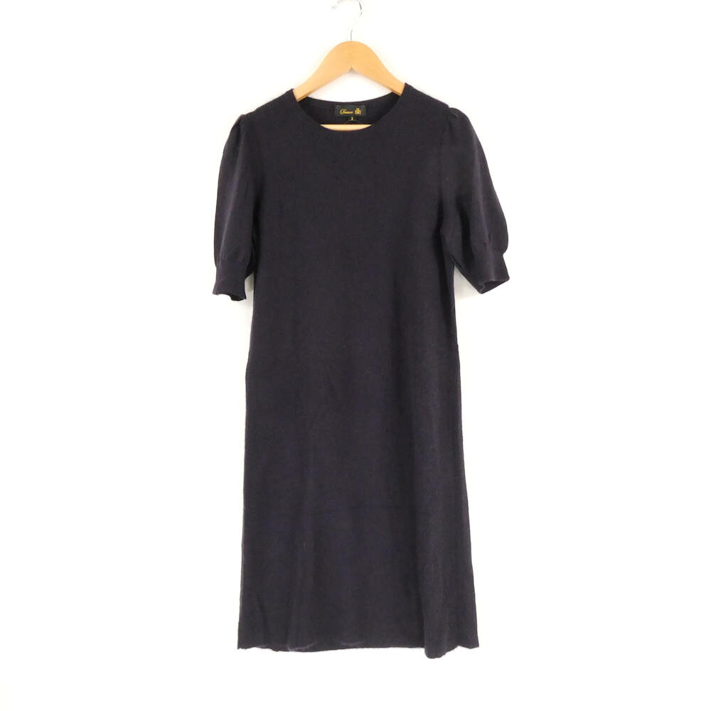 Drawer ドゥロワー 6518-299-0001 ニットワンピース 2 カシミヤ100% 半袖 ミディ丈 レディース AY6636A52 【中古】|reMOVE 店