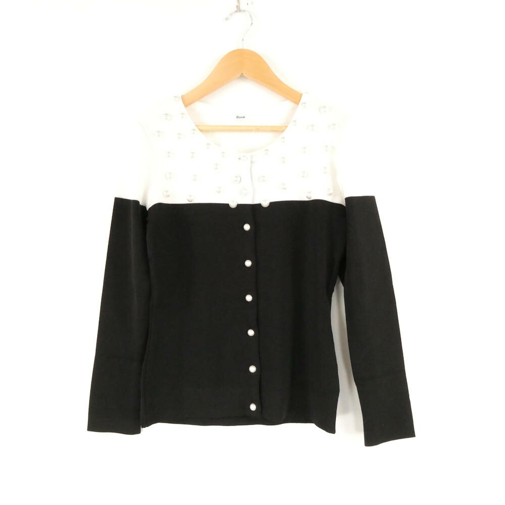 楽天市場】【ルネ】Rene 23年 パールボタン 長袖 ウール ニット