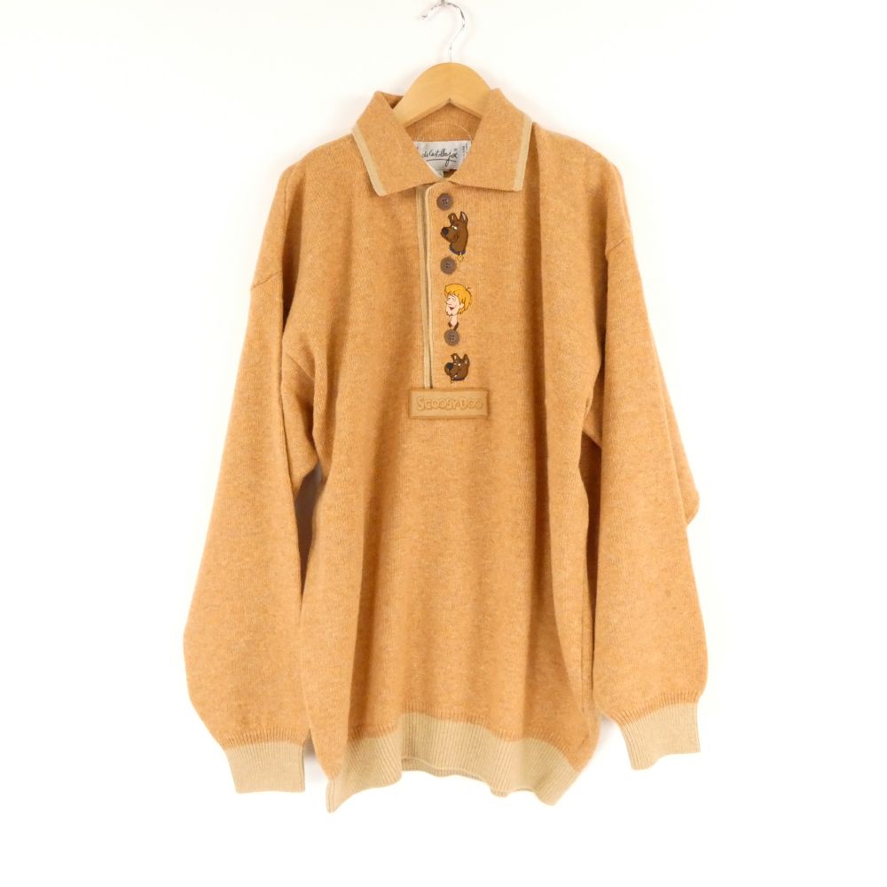 美品 CASTELBAJAC カステルバジャック JC de Castelbajac 「SCOOBY-DOO(スコービー・ドゥー)」 ニット 48 ウール他 長袖 ハーフボタン ヴィンテージ メンズ AY6977A82 【中古】