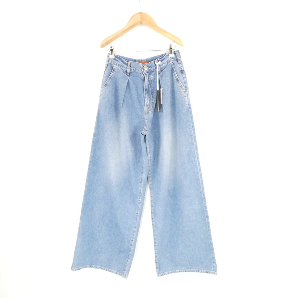美品 NEEDBY heritage ニードバイヘリテージ AARON (330W01137IMB) ワイドデニムパンツ 26 コットン100% IBARA MD BLUE レディース AY7266A15 【中古】