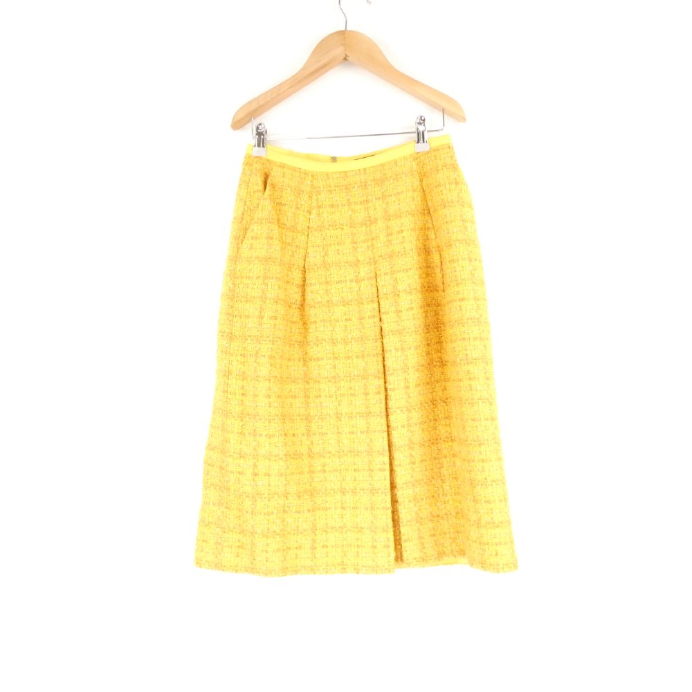 美品 Drawer ドゥロワー 6524-299-1239 ツイード スカート 36 ウール他 ミモレ丈 タック レディース AY7152A82 【中古】