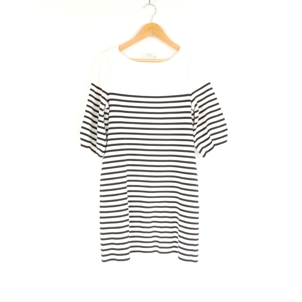 美品 FOXEY フォクシー 26863 ボーダーチュニック 38 レーヨン 他 五分袖 レディース AY7172A77 【中古】｜reMOVE 店