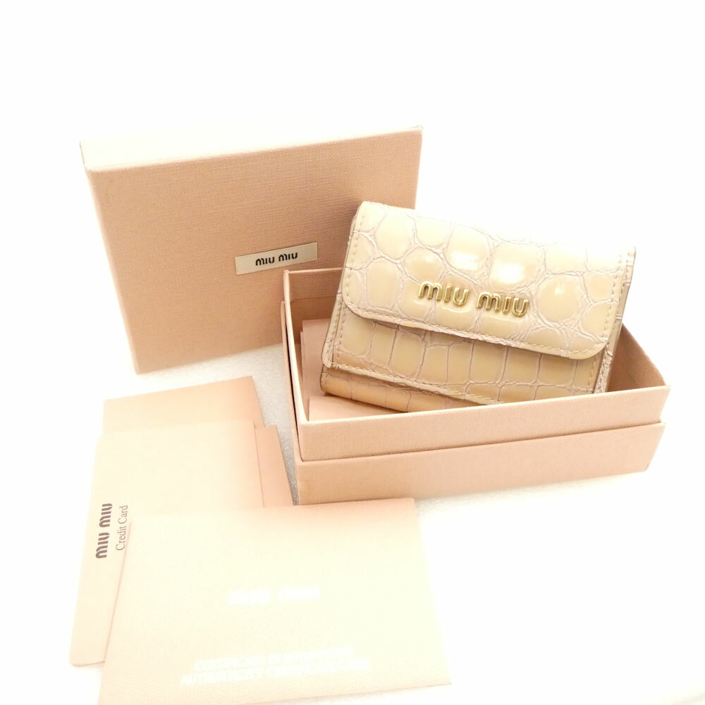 楽天市場】ミュウミュウ MIU MIU 財布 クロコ型押し ブラック レザー