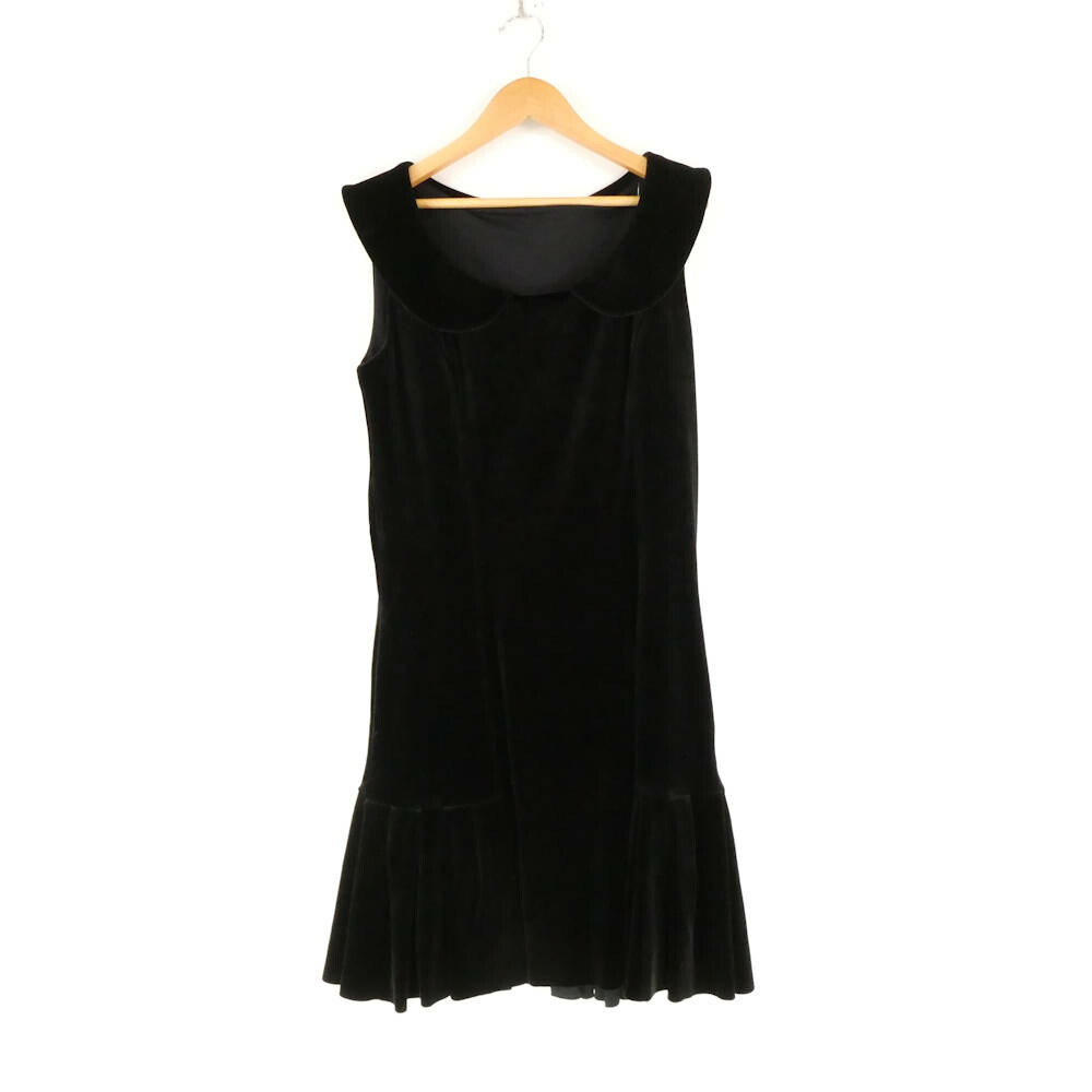 美品 VELOUR NOIR by FOXEY NEW YORK フォクシー 29387 ワンピース 38 S トリアセテート 他 ノースリーブ ベロア ひざ丈 レディース AM7443A69 【中古】