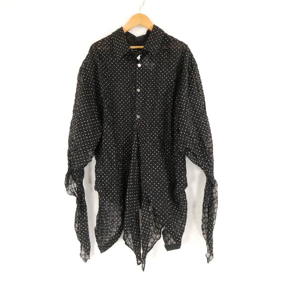 美品 IRENE アイレネ ブラウス 36 M相当 コットン100％ ドット柄 七分袖 変形シャツ レディース AD1128A12 【中古】
