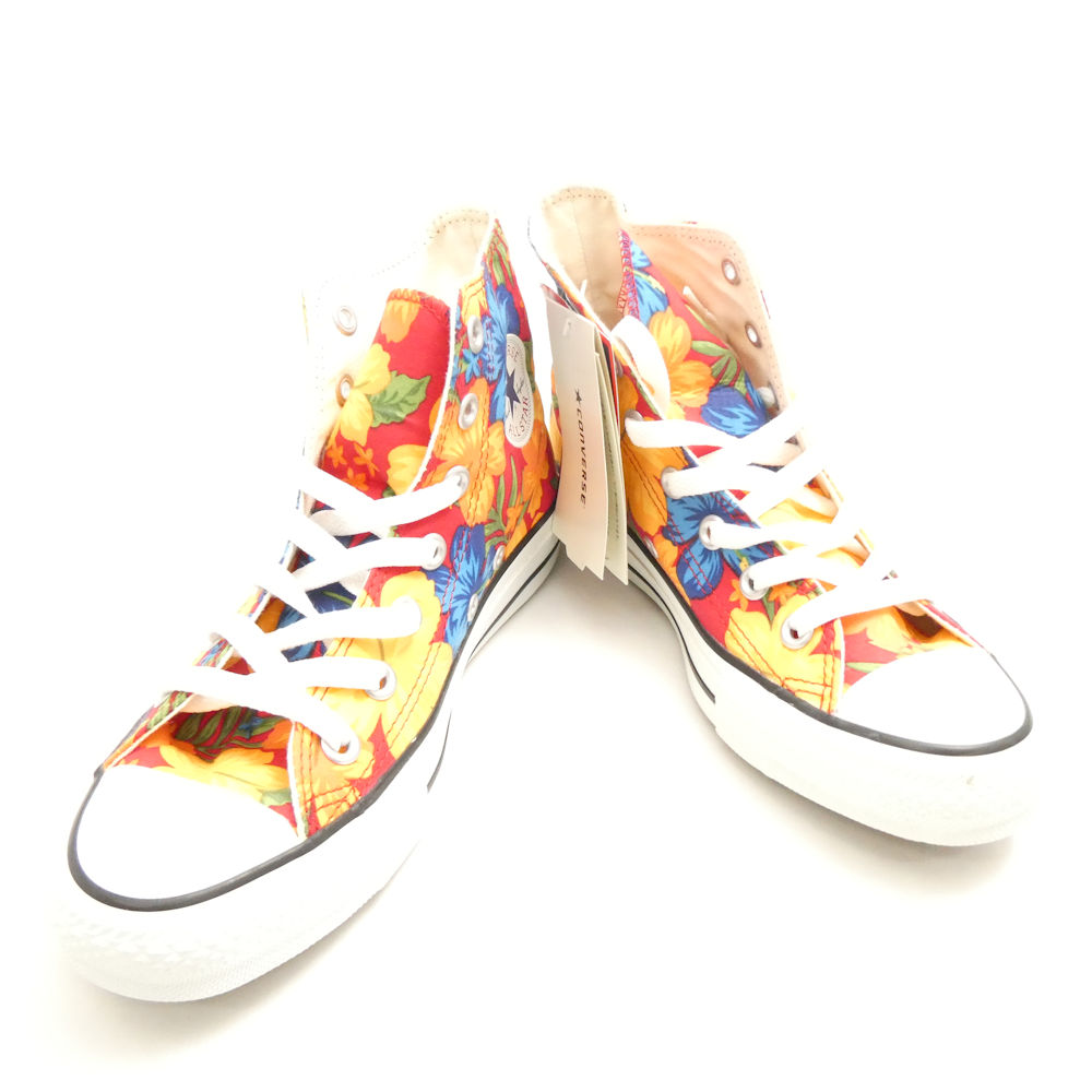 未当て嵌める CONVERSE コンバース ALLSTAR オールスター リゾフラ 御機嫌 (1CJ307) ハイカットスニーカー 23糎 ハイビスカス 総柄 2014年 レディース AY7359 【中古】
