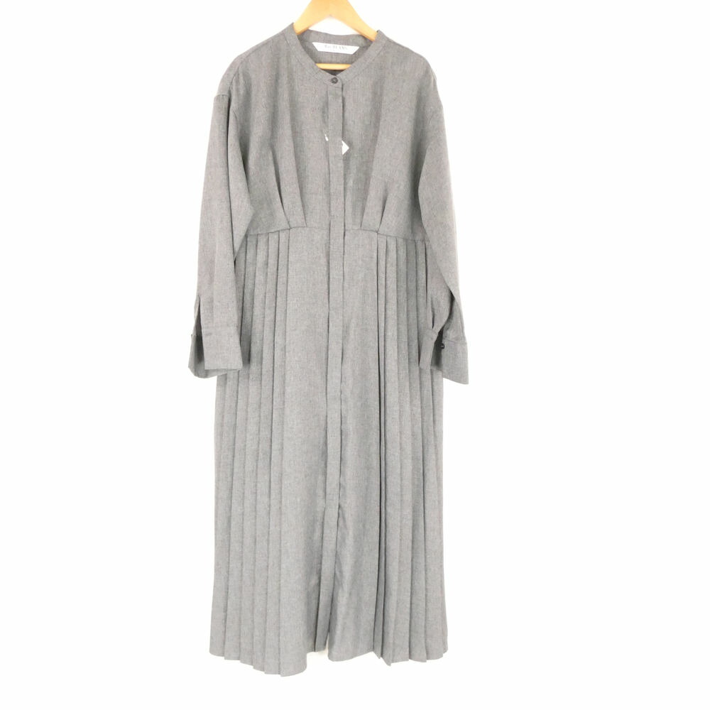 美品 Ray BEAMS ビームス 61-26-0189-111 ヘリンボーンプリーツキリカエ ワンピース FREE ポリエステル100％ ミモレ丈 長袖 レディース AY7593A45 【中古】