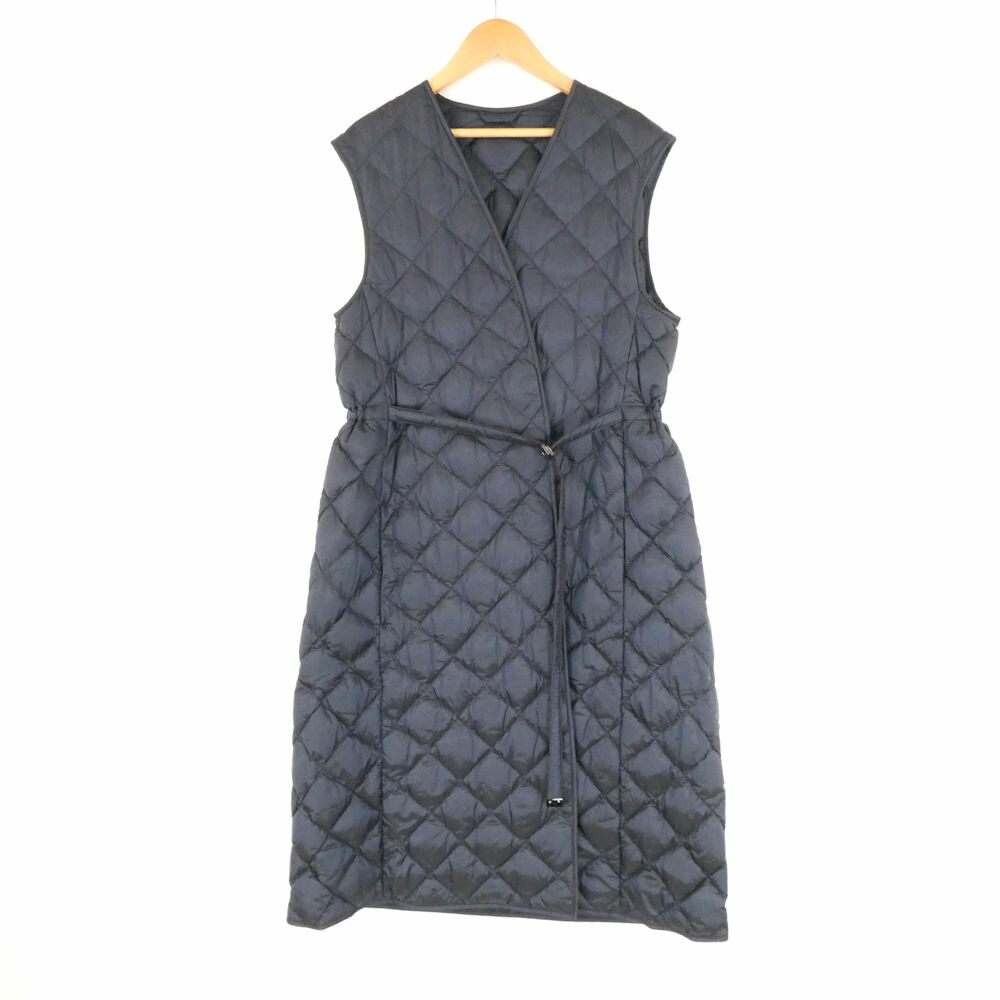 美品 MAXMARA マックスマーラ The Cube ザキューブ キルティングロングダウンベスト 40 165/88A ナイロン100％ レディース AY7654B2 【中古】