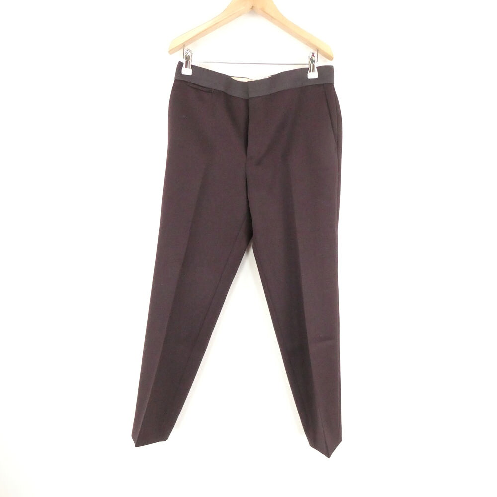 美品 Drawer ドゥロワー 6514-236-1027 タキシードクロス ベーシックパンツ 38 ウール100％ フルレングス センタープレス レディース AY7576A27 【中古】