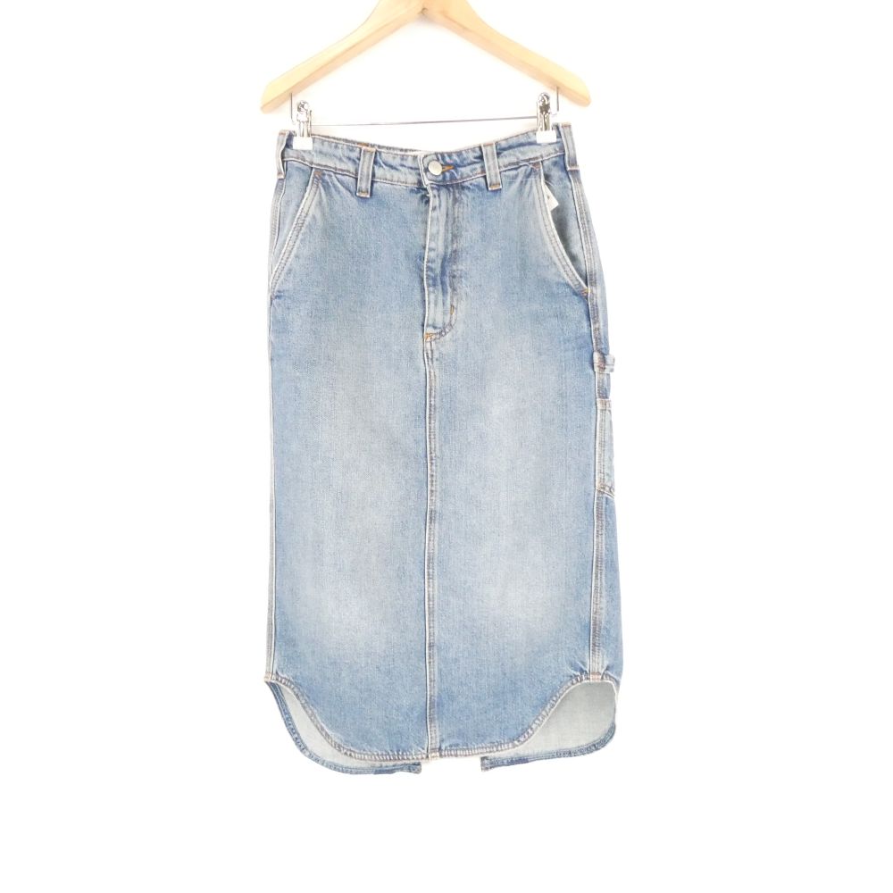 美品 HAIKURE ハイクル Pipe skirt (PIPER) ジーンズスコート 25 綿織物100％ ひざ下丈 インディゴブルー レディース AY7851A13 【中古】