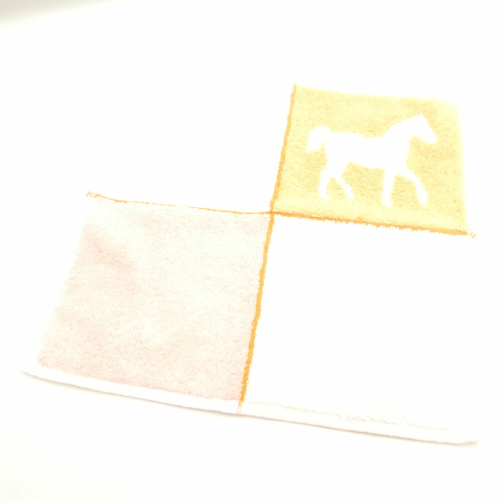 美品 HERMES エルメス カレタオル カヴァルカラー お手々西洋手ぬぐい 綿織物100％ 汗手拭い AM7822 【中古】