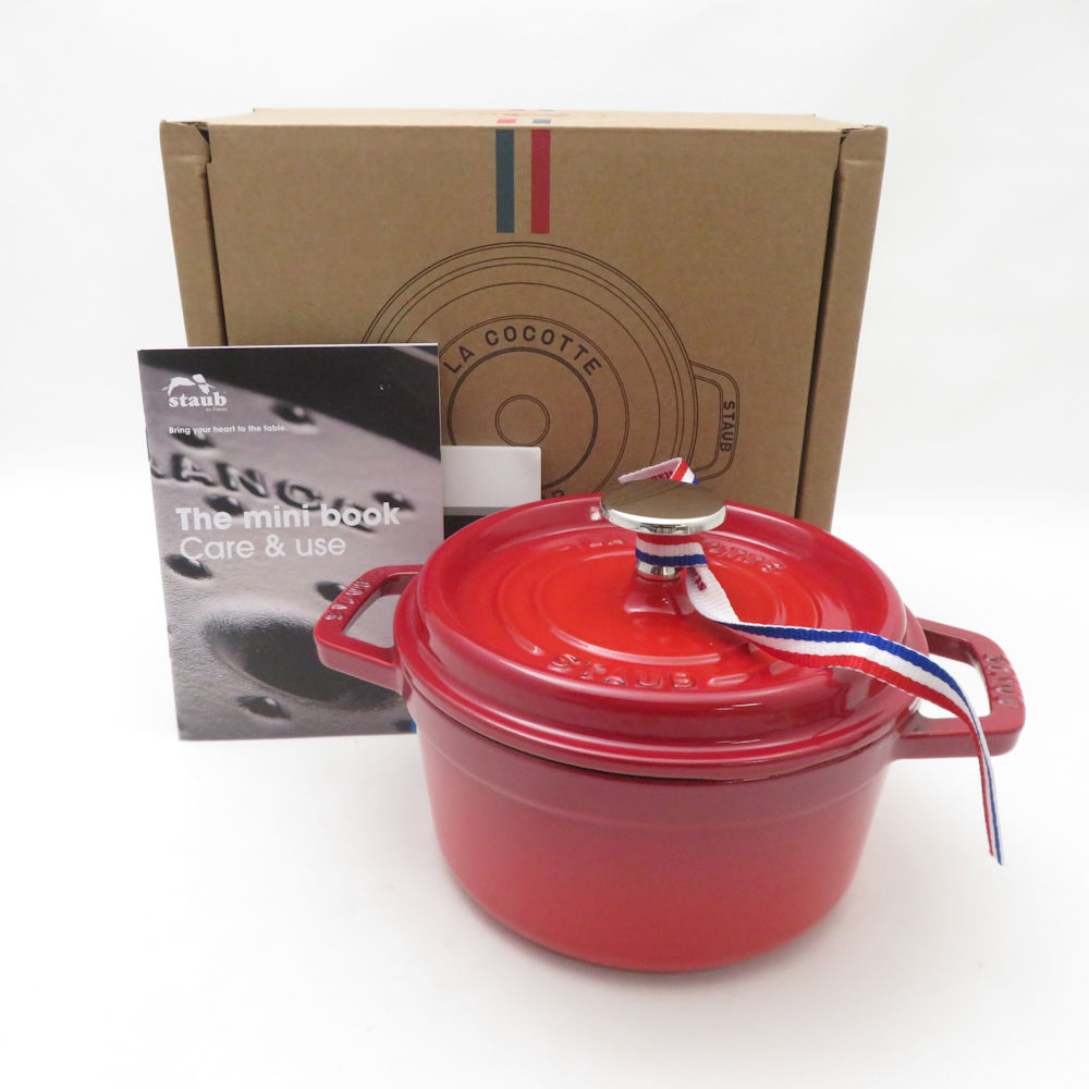 未当て嵌める STAUB ストウブ ピコ ココットラウンド 両手なべ 16糎 1.2L ほうろう SO3743Z 【中古】