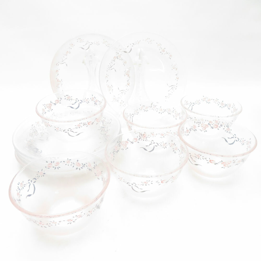 美品 imane イマン ローレライ 冷茶器 ガラス皿 12点 セット ティータイム SY13620U2 【中古】