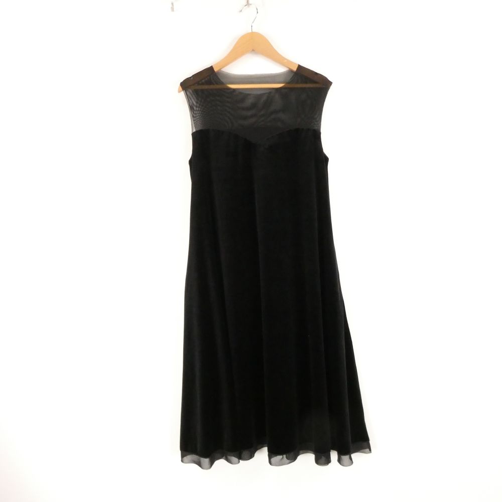 美品 DAISYLIN デイジーリン 06194 Dress Velour Swing 衣装 38 S トリアセテート 他 ノースリーブ 膝下丈 天鵞絨 レディース AM7763A72 【中古】