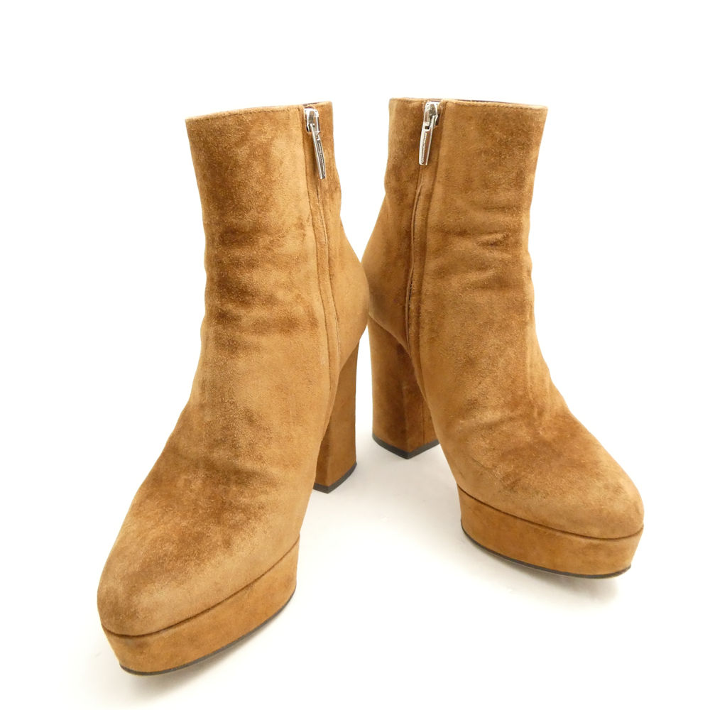 美品 Gianvito Rossi ジャンヴィトロッシ チャンキーヒールブーツ 38 (25cm相当) サイドファスナー レディース AY7946 【中古】|reMOVE 店