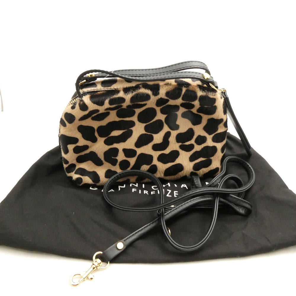 美品 GIANNI CHIARINI ジャンニキャリーニ ショルダーバッグ ミニ レオパード柄 カバン 鞄 レディース AD1355 【中古】