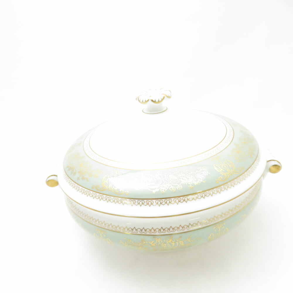 美品 WEDGWOOD ウェッジウッド コロンビアサルヴィア緑であること スープチューリン 滅多に無い レア 旧目じるし 黒壺 SC10190E1 【中古】