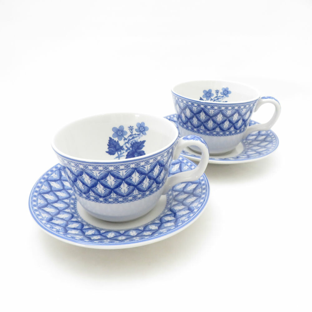 SPODE スポード ブルールームコレクション ゼラニウム 紅茶優勝杯＆平円盤 2客 ありの実 ヴィンテージ SC10306X1 【中古】