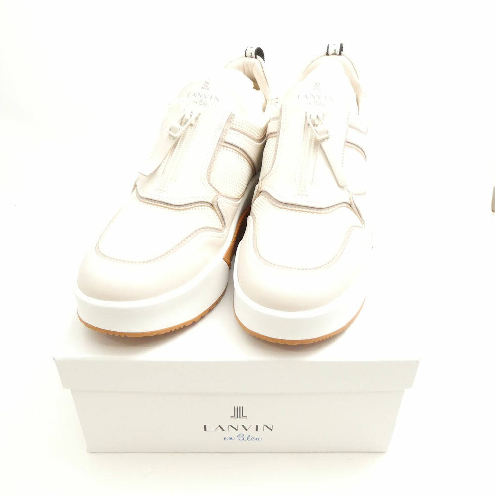 未当て嵌める LANVIN en Bleu ランバンオンブルー プラットフォームジップアップスニーカー スニーカー 24 厚底 レディース AM8180 【中古】