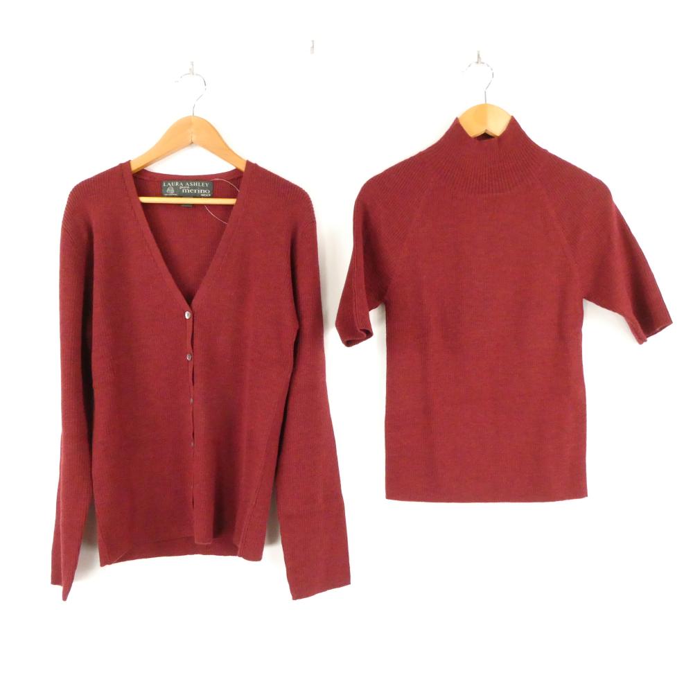 美品 LAURA ASHLEY ローラアシュレイ アンサンブル 1点 カーディガンM トップスS ウール100% ニット カーディガン トップス レディース AM7736A65 【中古】