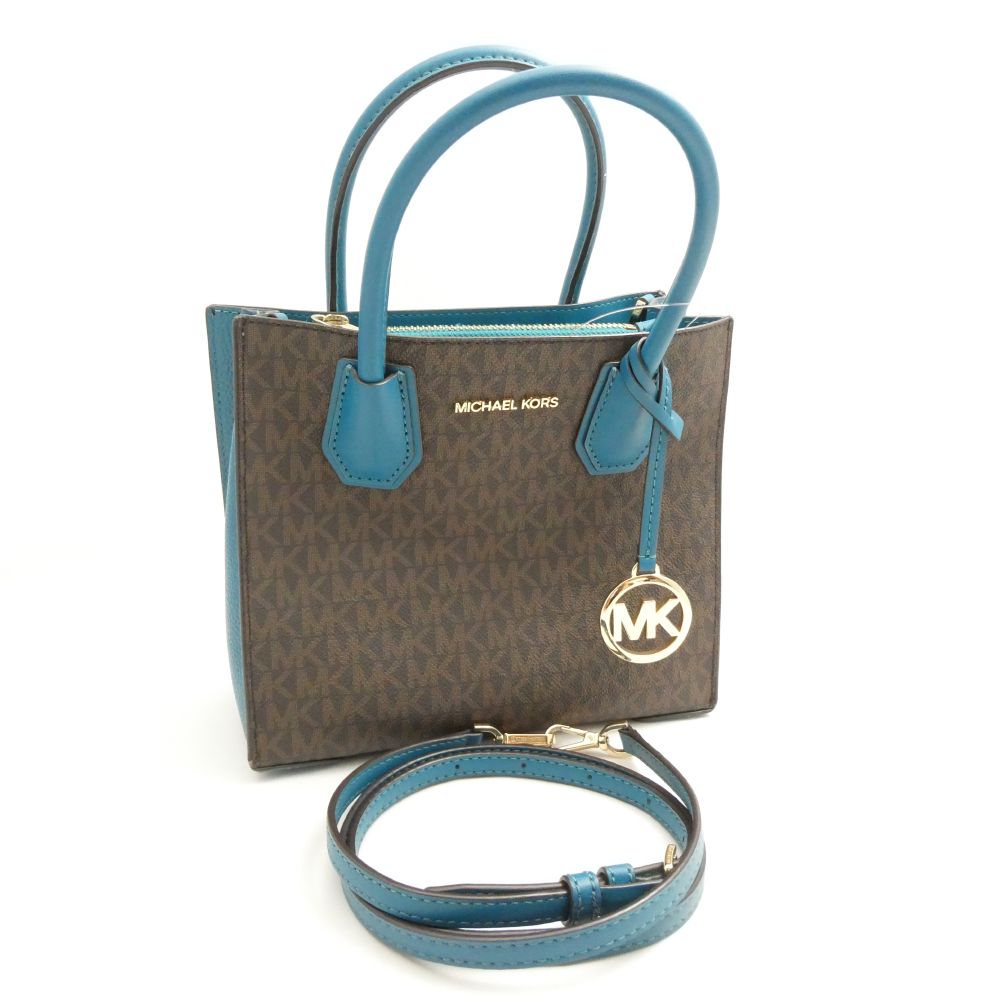 MICHAEL KORS マイケルコース マーサーミディアムメッセンジャー 35S1GM9M2B ハンドバッグ ブルー ショルダーバッグ 2way レディース AD1608 【中古】