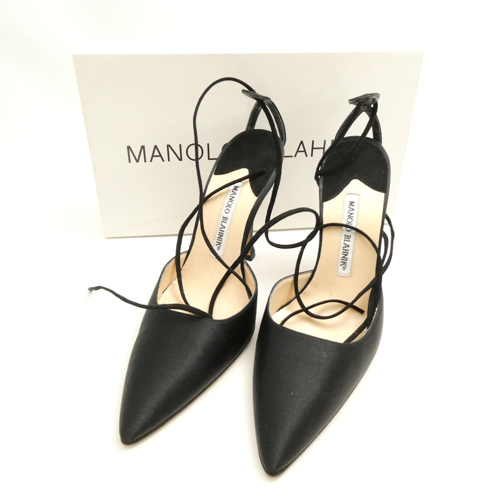MANOLO BLAHNIK マノロブラニク バックオープン パンプス 36.5 ポインテッドトゥ レディース AN2822 【中古】