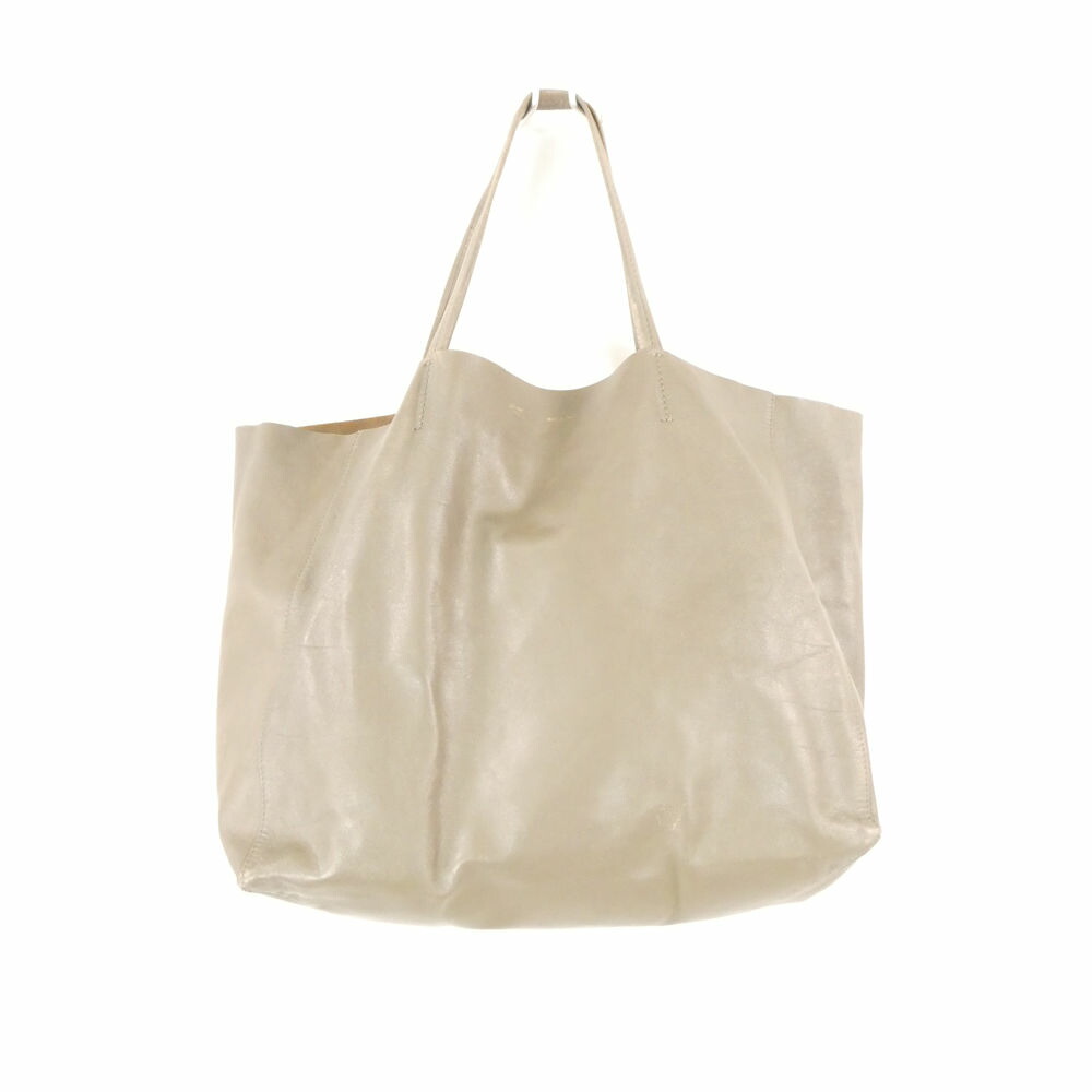 CELINE セリーヌ ホリゾンタルカバ トートバッグ レザー カーキ系 ハンド 鞄 かばん レディース AU4198 【中古】