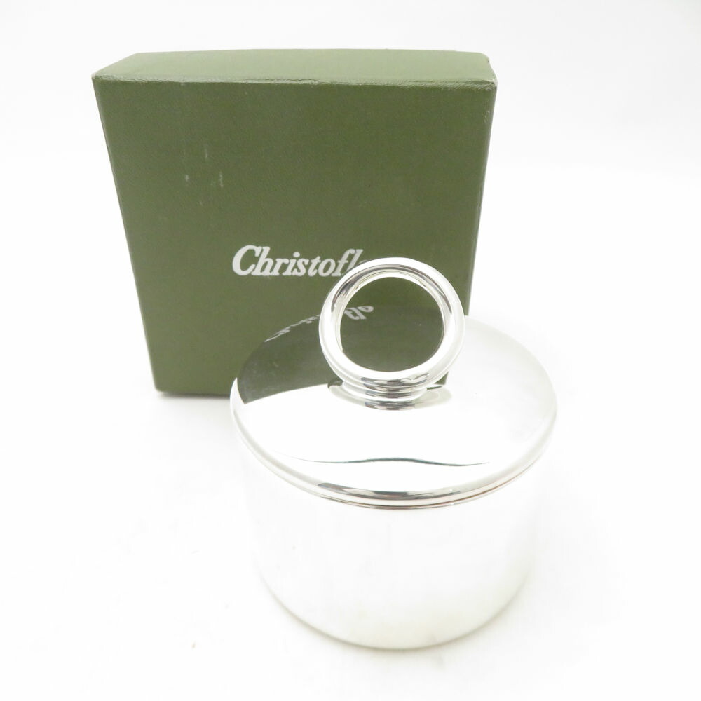美品 Christofle クリストフル ヴェルティゴ 白砂糖ポット 白砂糖 蓋付き添い人 SD192C2 【中古】