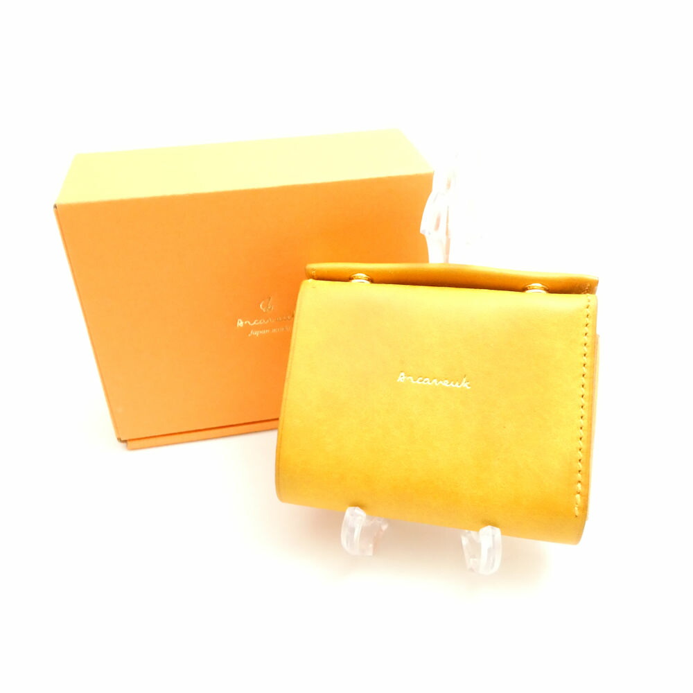 美品 Arcaneuk アルカヌーク roof 大屋根 コンパクトウォレット なめし革 左ぎっちょ用 御釣り入れ ミニ札入れ 金4239 【中古】