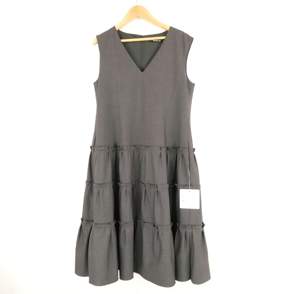 美品 DAISYLIN デイジーリン 06765 ドレス ミルフィーユV スリム ティアードワンピース 40 M相当 ポリエステル他 ノースリーブ ロング トップス レディース AU4241A41 【中古】
